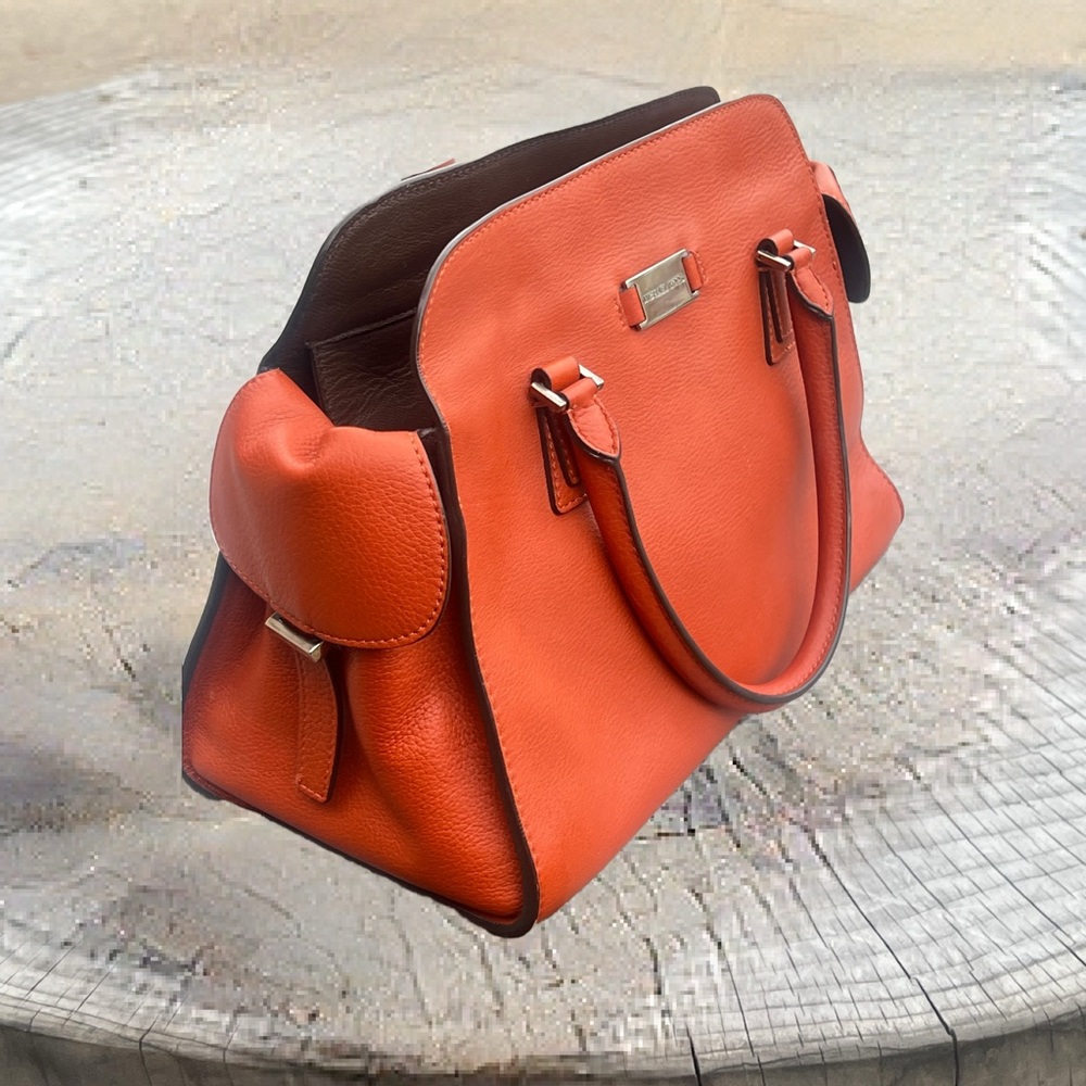 Michael Kors Vibrant Genuine Leather Orange Satchel